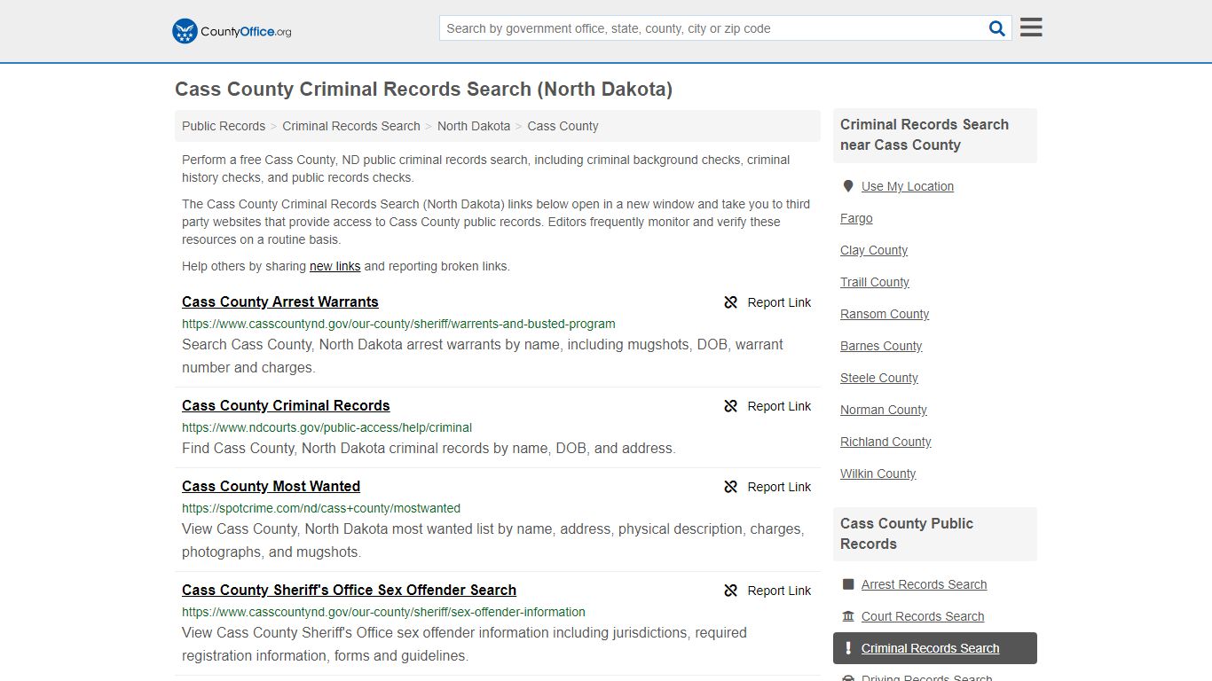 Criminal Records Search - Cass County, ND (Arrests, Jails ...